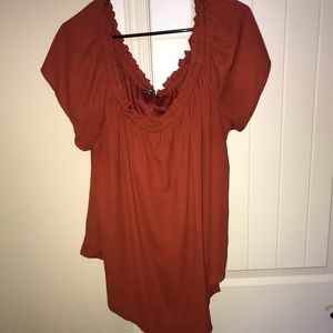 Women’s plus size orange off the shoulder top